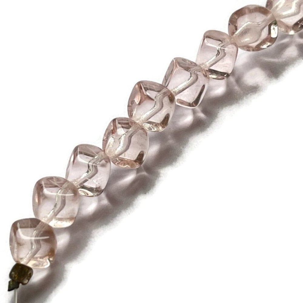 As Low as $2 Pale Pink Diagonal Drill Czech Beads 8mm (20) - Picture 1 of 3